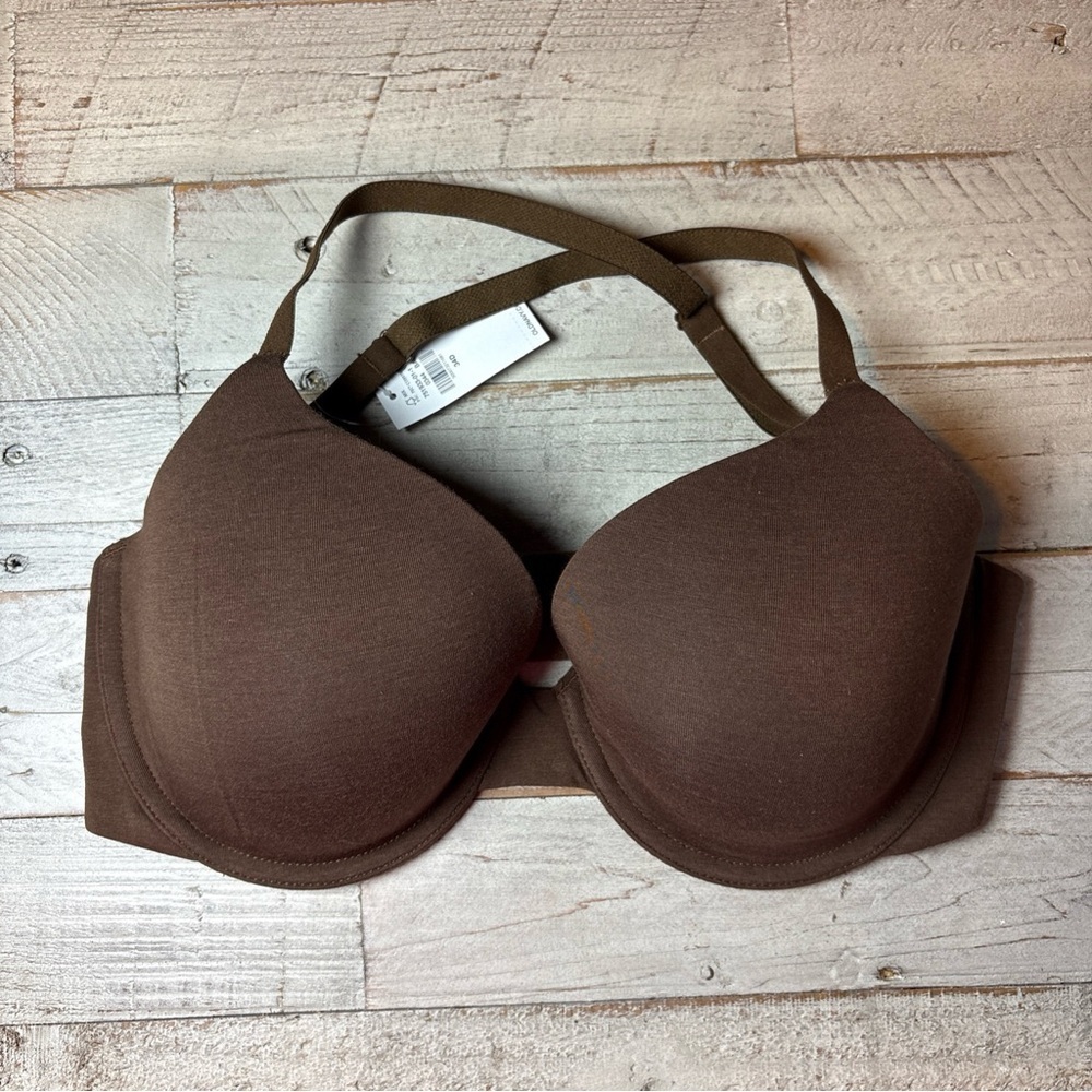 OLD NAVY- Brown Cotton Blend Full Coverage LIGHTLY PADDED-UNDERWIRE-BRA-Sz-34D - Picture 15 of 15